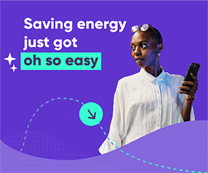 An advertisement for Plentify, a climate-tech start-up in South Africa whose HotBot maximises household energy efficiencies.