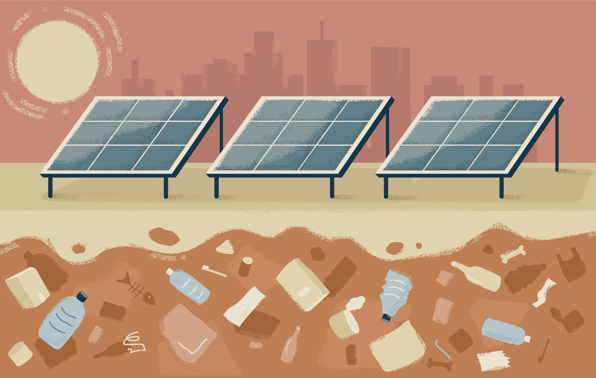 Solar panels built on trash heaps and landfills