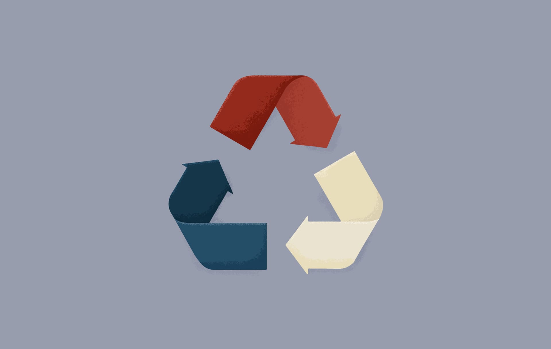 A recycling sign in the colours of the Dutch flag