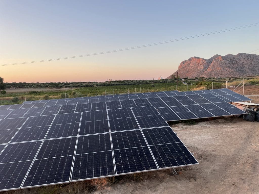 A small solar farm on Crete, in Greece.