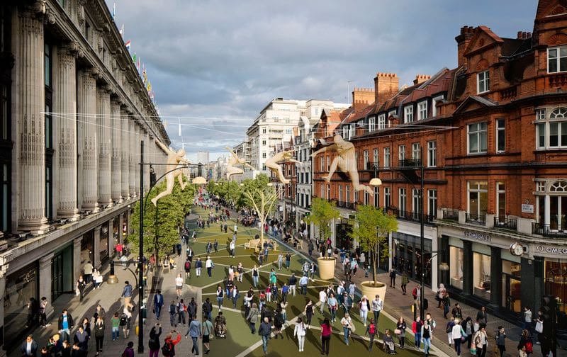 Pedestrianisation of London's Oxford Street will boost the local economy, mayor says 2 An artist's impression of London's Oxford Street, which will be fully pedestrianised to boost business