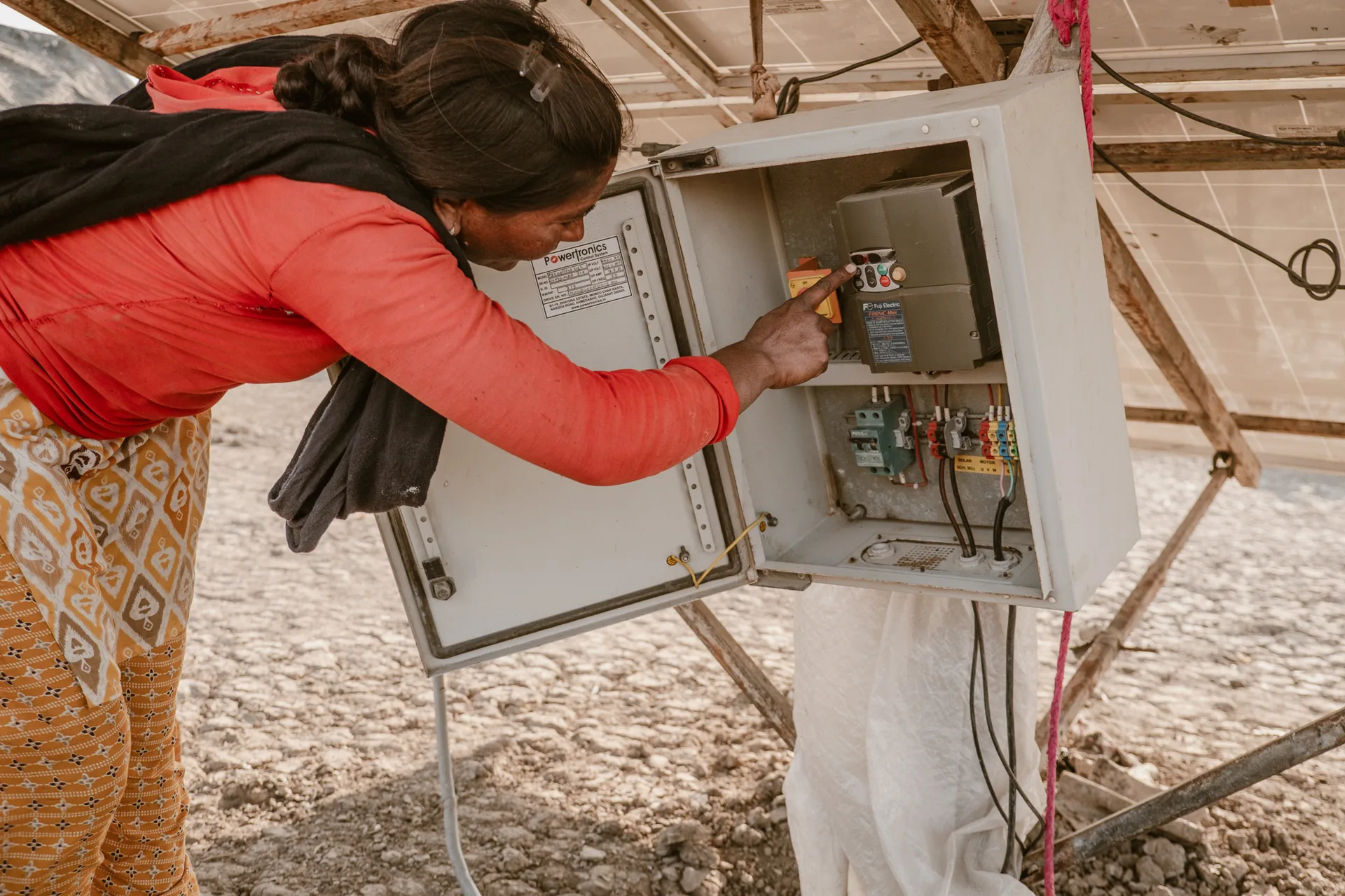 A solar technician in India.